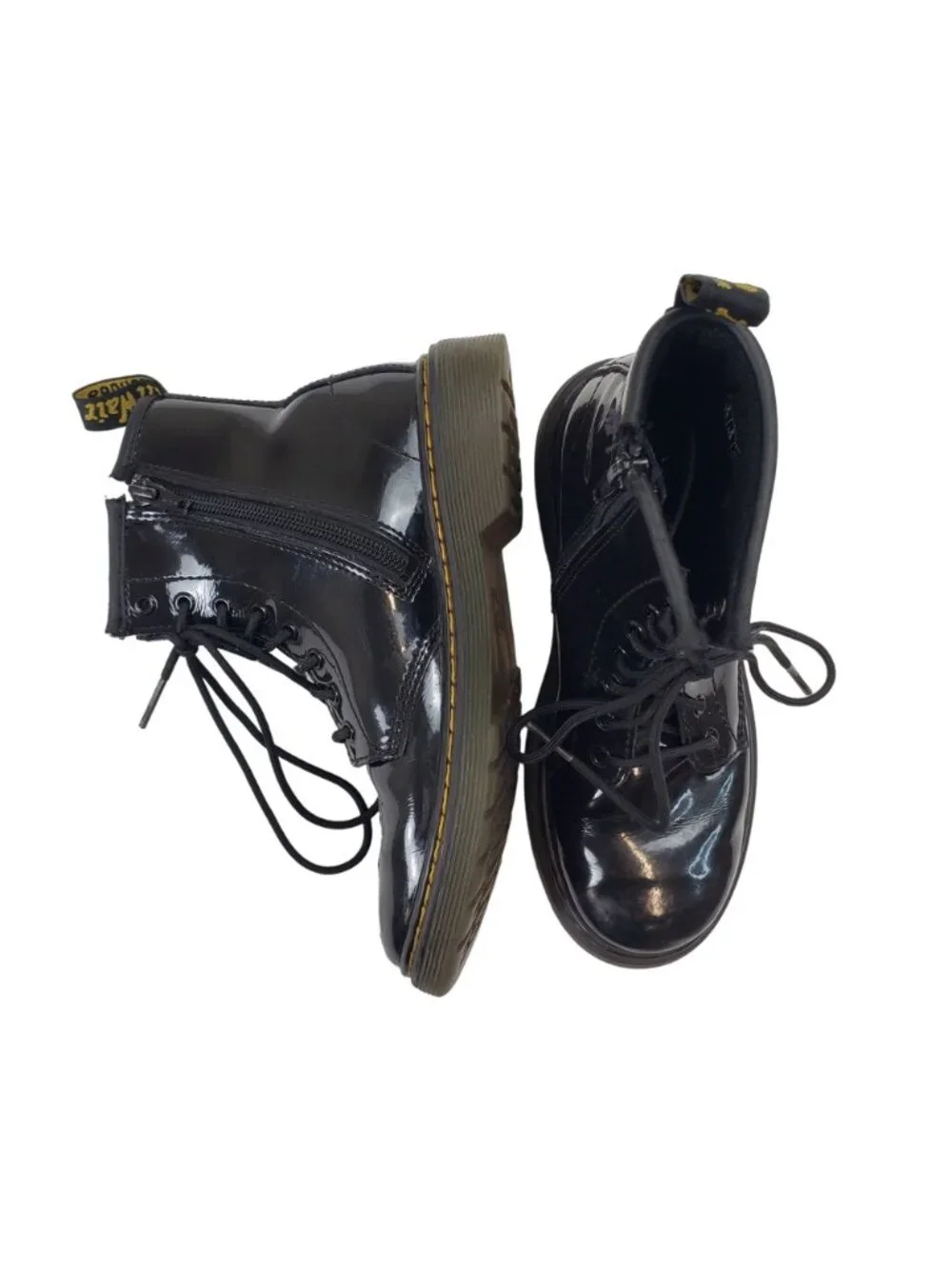 Dr. Martens 1460 J Delaney Black Patent Leather Boots Size Girl's 3